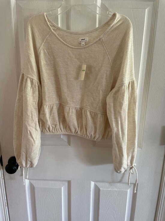 aerie Tops - Aerie Cream Crop Top Shirt NWT New XS